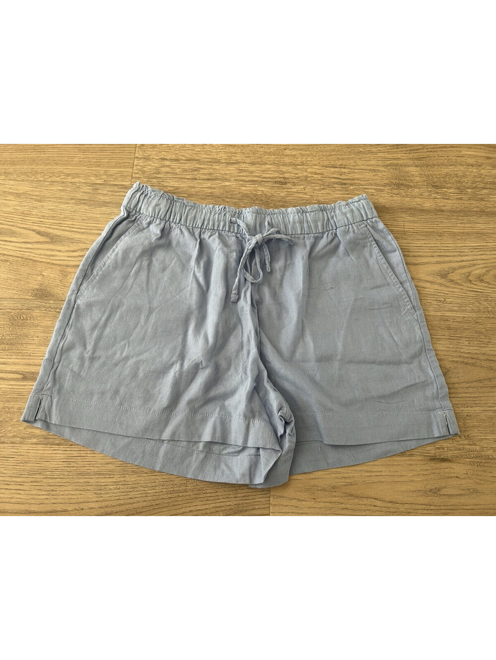 Gap Relaxed Drawstring Linen Rayon Summer Shorts NWOT Blue Size Small